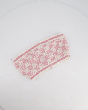 Chanel Pink & White Patterned Mini Bandeau Top Size FR 34 (UK 6)