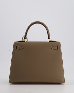 Hermès Kelly 25 Sellier Bag in Etoupe Epsom Leather and Gold Hardware
