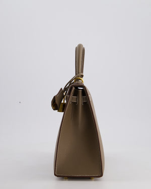 Hermès Kelly 25 Sellier Bag in Etoupe Epsom Leather and Gold Hardware