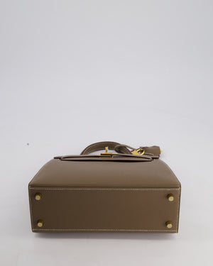 Hermès Kelly 25 Sellier Bag in Etoupe Epsom Leather and Gold Hardware