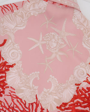 Versace Pink Coral Printed Silk Mini Dress Size IT 36 (UK 4)