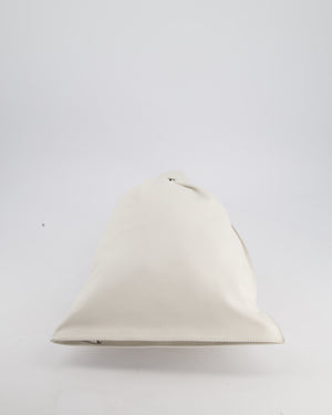 Bottega Veneta Large White Calfskin Leather Knot Clutch Bag