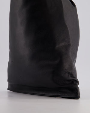 Bottega Veneta Large Black Calfskin Leather Knot Clutch Bag