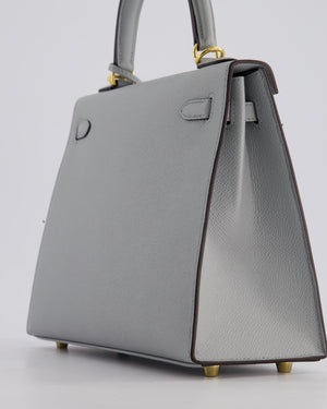 Hermès Kelly 25cm Bag in Bleu Glacier Epsom Leather with Gold Hardware