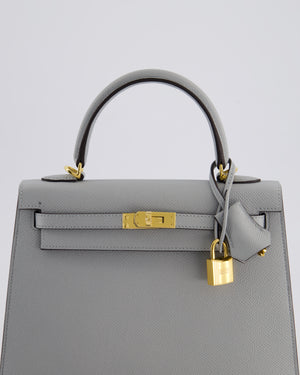 Hermès Kelly 25cm Bag in Bleu Glacier Epsom Leather with Gold Hardware