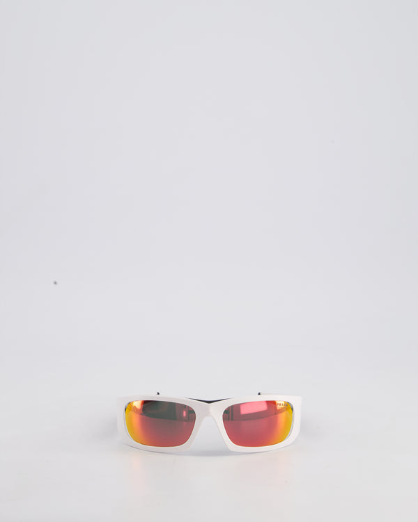 Prada Linea Rossa Impavid White Sunglasses with Red Logo Detail