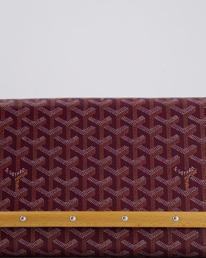 Goyard Burgundy Monte Carlo Canvas Clutch Bag with Silver Hardware
