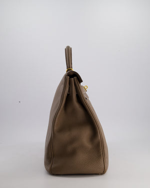 Hermès Kelly 40cm Retourne Bag in Etoupe Togo Leather with Gold Hardware