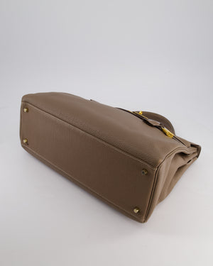 Hermès Kelly 40cm Retourne Bag in Etoupe Togo Leather with Gold Hardware