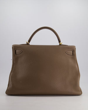Hermès Kelly 40cm Retourne Bag in Etoupe Togo Leather with Gold Hardware