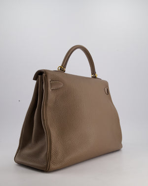 Hermès Kelly 40cm Retourne Bag in Etoupe Togo Leather with Gold Hardware