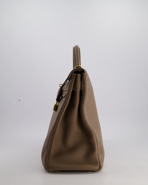 Hermès Kelly 40cm Retourne Bag in Etoupe Togo Leather with Gold Hardware