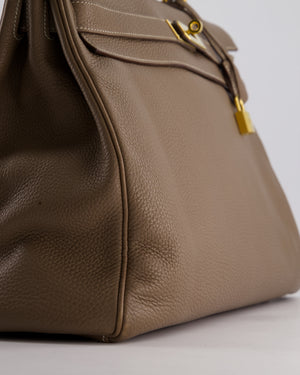 Hermès Kelly 40cm Retourne Bag in Etoupe Togo Leather with Gold Hardware