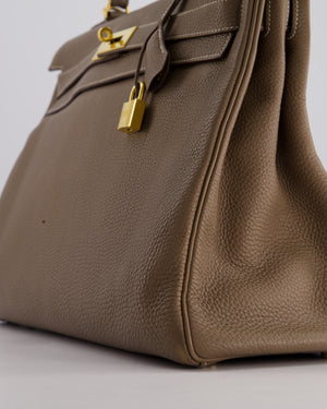 Hermès Kelly 40cm Retourne Bag in Etoupe Togo Leather with Gold Hardware