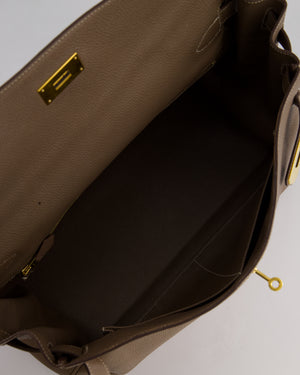 Hermès Kelly 40cm Retourne Bag in Etoupe Togo Leather with Gold Hardware