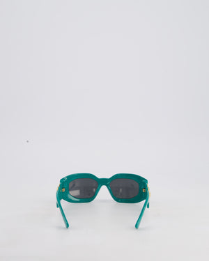 Versace Maxi Medusa Turquoise Sunglasses with Gold Logo Detail