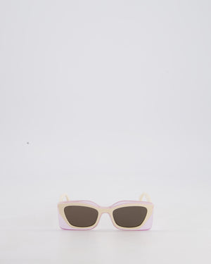 Fendi White and Lilac Feel Acetate Square Sunglasses
