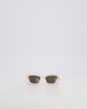 Fendi White and Lilac Feel Acetate Square Sunglasses