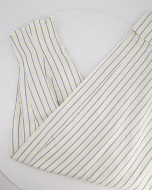 Jacquemus Blue Striped Wide-Leg High Waist Trousers Size FR 36 (UK 8)