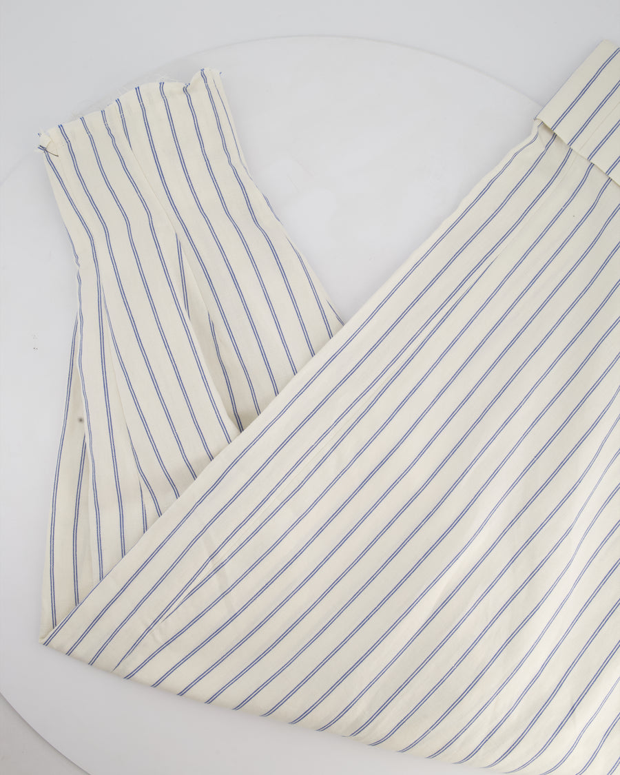Jacquemus Blue Striped Wide-Leg High Waist Trousers Size FR 36 (UK 8)