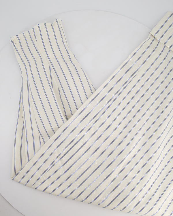 Jacquemus Blue Striped Wide-Leg High Waist Trousers Size FR 36 (UK 8)