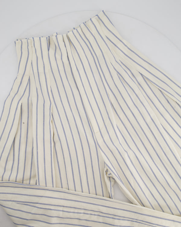 Jacquemus Blue Striped Wide-Leg High Waist Trousers Size FR 36 (UK 8)