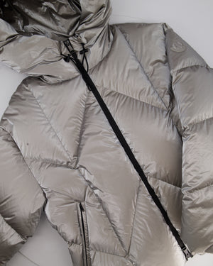 Moncler Silver Puffer Jacket Size 1 (UK 8)