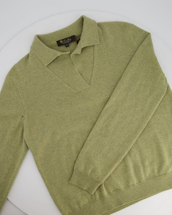 Loro Piana Green Baby Cashmere Open Collar Sweater IT 40 (UK 8)