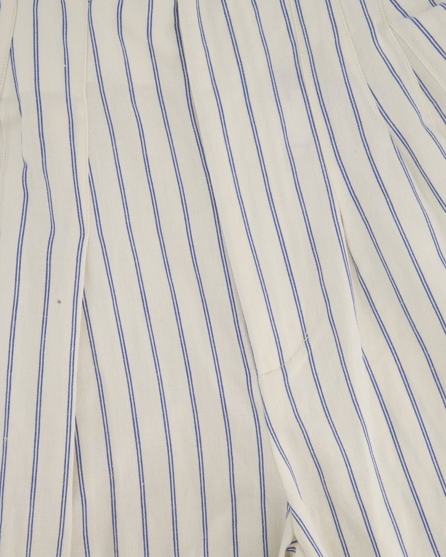 Jacquemus Blue Striped Wide-Leg High Waist Trousers Size FR 36 (UK 8)