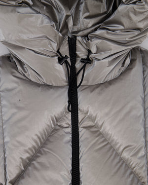 Moncler Silver Puffer Jacket Size 1 (UK 8)