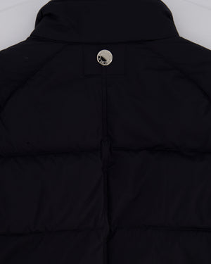 Hermès Black Reversible Puffer Jacket with Stirrup Zip Pull Detail Size M