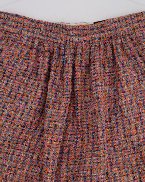 Dolce & Gabbana D&G Pink Tweed Midi Skirt with Chain Trim Detail Size IT 38 (UK 6)