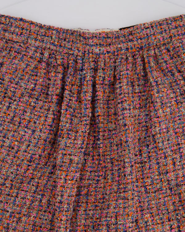 Dolce & Gabbana D&G Pink Tweed Midi Skirt with Chain Trim Detail Size IT 38 (UK 6)