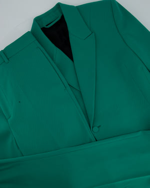 Balenciaga Emerald Green Suit Jacket and Straight Leg Trousers Set Size FR 36 (UK 8)