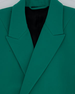 Balenciaga Emerald Green Suit Jacket and Straight Leg Trousers Set Size FR 36 (UK 8)