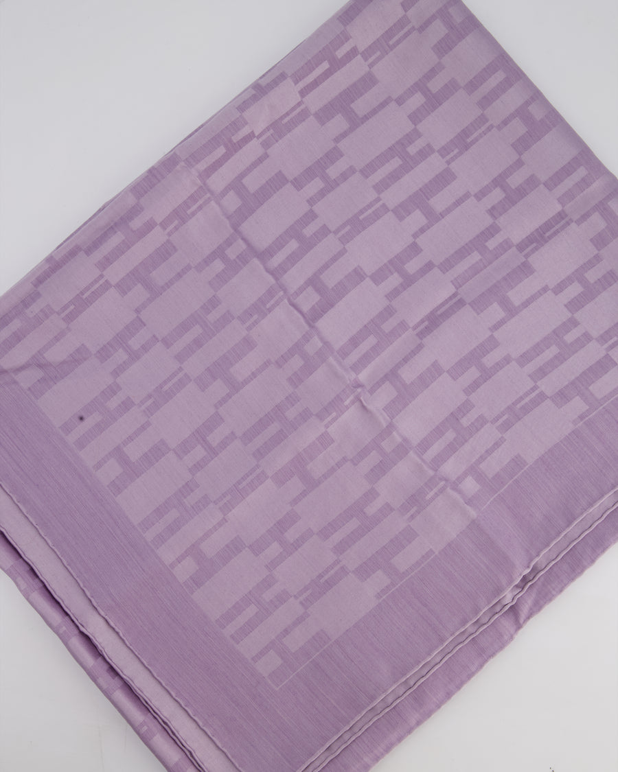 Hermès Pastel Purple Faconnee Grand H Silk Blend Scarf 70x180