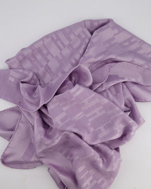 Hermès Pastel Purple Faconnee Grand H Silk Blend Scarf 70x180