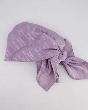 Hermès Pastel Purple Faconnee Grand H Silk Blend Scarf 70x180