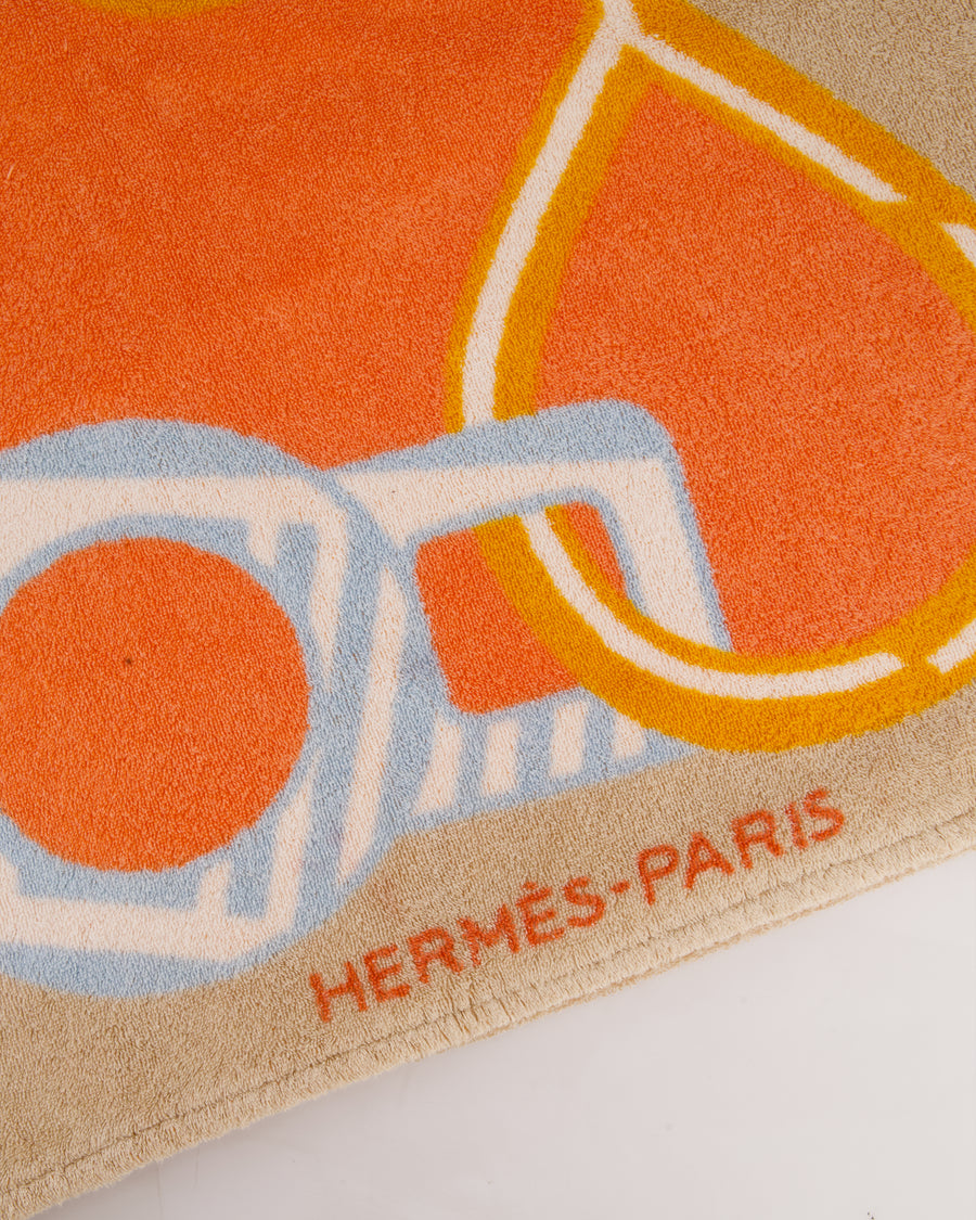 Hermès Orange Do Re Boucles Towel Size 150cm x 90cm