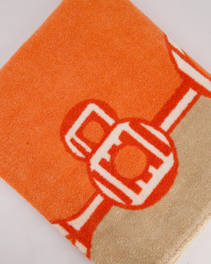 Hermès Orange Do Re Boucles Towel Size 150cm x 90cm