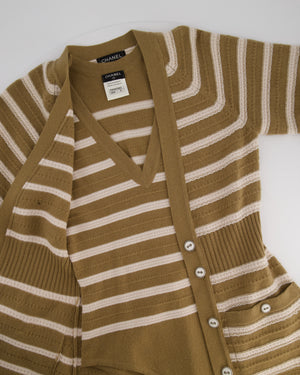 Chanel SS/15 Striped Two Piece Body & Cardigan Set with Pocket Detail Size FR 36 (UK 8)