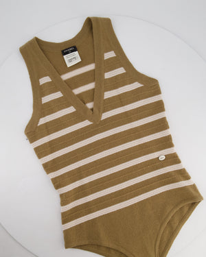 Chanel SS/15 Striped Two Piece Body & Cardigan Set with Pocket Detail Size FR 36 (UK 8)