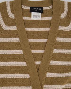 Chanel SS/15 Striped Two Piece Body & Cardigan Set with Pocket Detail Size FR 36 (UK 8)