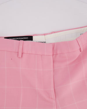 Calvin Klein Candy Pink Check Suit Jacket and Straight Let Trousers Set Size FR 38 (UK 10)