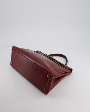 *FIRE PRICE* Hermès Vintage Kelly 32 Bag in Rouge H Box Leather with Gold Hardware