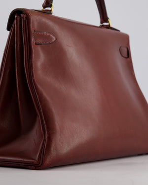 *FIRE PRICE* Hermès Vintage Kelly 32 Bag in Rouge H Box Leather with Gold Hardware