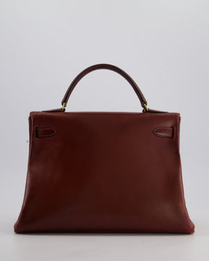 *FIRE PRICE* Hermès Vintage Kelly 32 Bag in Rouge H Box Leather with Gold Hardware
