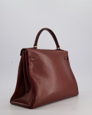 *FIRE PRICE* Hermès Vintage Kelly 32 Bag in Rouge H Box Leather with Gold Hardware