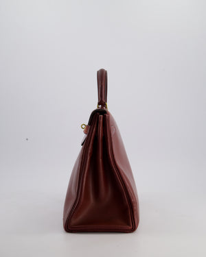 *FIRE PRICE* Hermès Vintage Kelly 32 Bag in Rouge H Box Leather with Gold Hardware
