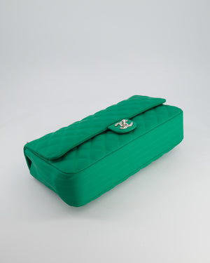 Chanel Green Jumbo Reversible Timeless Single Flap Bag in Lambskin Leather with Silver Hardware